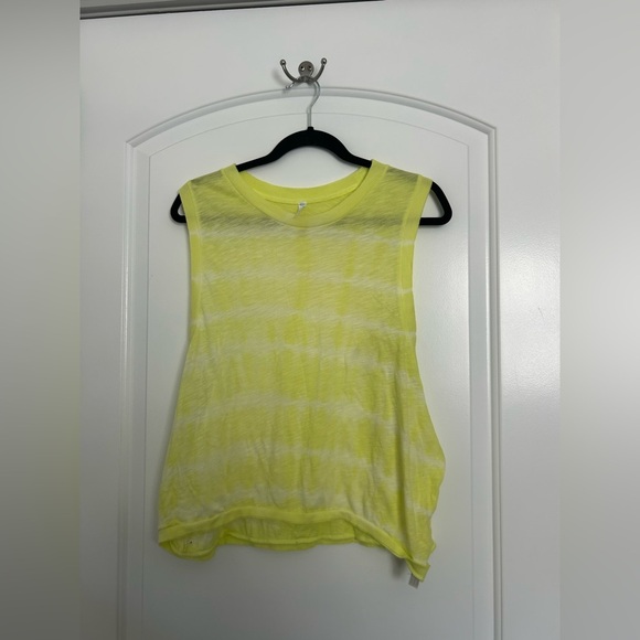Free People Movement Tie Dye Yellow Love Tank Top size large - Picture 7 of 10